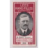 Cigarette card, Lees, Northampton Town Football Club, type card no 318 W. Bull, Manager (vg) (1)