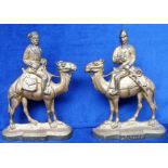Doorstops, a pair of brass doorstops featuring Generals Gordon and Wolseley mounted on camels