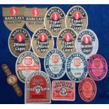 Beer labels, Barclay Perkins, a selection of 16 labels (including 4 duplicates), some with bottler