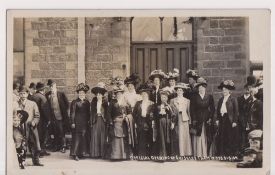 Postcard, Yorkshire, Transport, RP showing Official Opening of Guiseley Tram, 1909 (gd) (1)