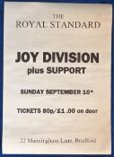 Poster, Joy Division, original silk screened poster from 1978 (approx. size 11 3/4 x 16 1/2") (gd