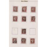 Stamps, GB QV collection of 1d reds in album, mixture of imperfs, stars and plates including 2 on