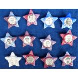 Trade issues, Star Badges, a collection of 12 plastic, star shaped Football badges each with