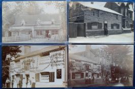 Postcards, Hampshire, a selection of 4 RPs of Bishopstoke pubs inc. The Harrow Inn (1) and The