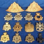 Militaria, reproduction Victorian helmet plates, 14 nicely made plates to include Seventeenth