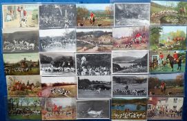 Postcards, Hunting, a selection of approx. 67 cards of hunting inc. various meets at Rossley