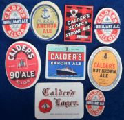Beer labels, John Calder & Co Ltd, Alloa, a mixed selection of 9 labels including Anchor Ale from
