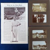 Tennis, Captain A.F Wilding, two candid sepia snap shots of him at tournament 1913, together with an
