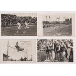 Postcards, Olympics, Paris 1924, 11 cards, RP selection by Noyer, inc. Ritola in 3000m, Osborn