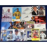 Motor Racing Autographs, selection of approx. 20 signed modern promotional cards & photos, all