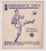 Football programme, at Huddersfield, Millwall v Sunderland FAC Semi-Final, 10 April 1937