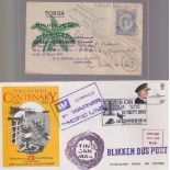 Postal History, Tin Can Mail covers from Niuafoou island, includes cover with coconut palm