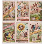 Trade cards, Liebig, Comic Creatures, ref S233, two different sets, Belgian & French editions, 6