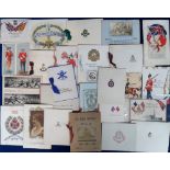 Greetings cards, Military, Opening Xmas cards, mainly 1900-1920, inc. Victoria’s Rifles 1918,