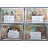 Liebig Cards, 4 sets of German edition cards to comprise Rebus Word Pictures XIII, Proverbs V,