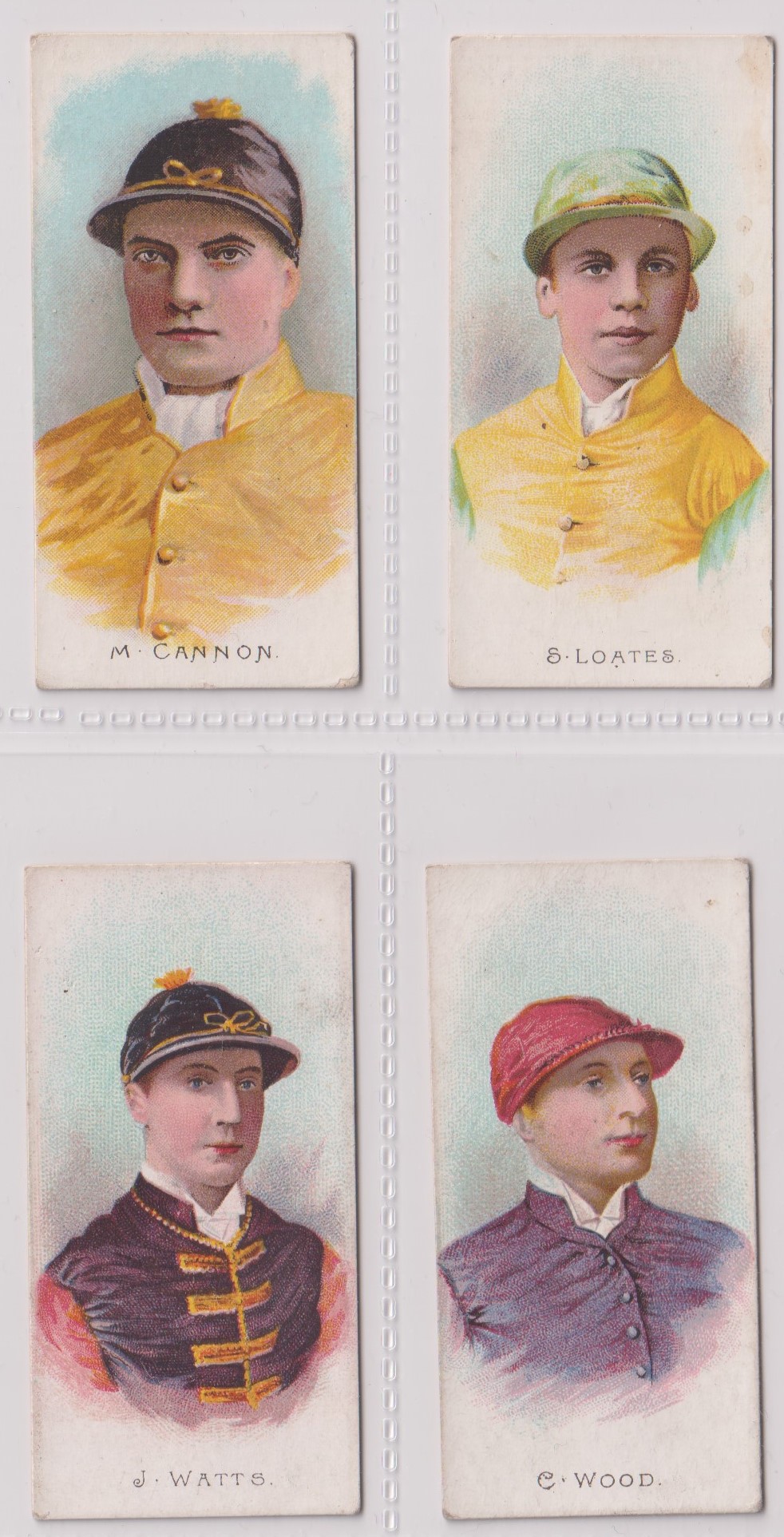 Cigarette cards, Lambert & Butler, Jockeys, (no frame) (set, 4 cards) (some sl marks, gen gd)