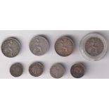 Coins, George I 1725 silver penny, George II 1756 silver penny, George IIII 1828 silver penny,