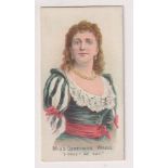 Cigarette card, Taddy, Royalty, Actresses & Soldiers, type card, Miss Genevieve Ward 'Forget Me Not'
