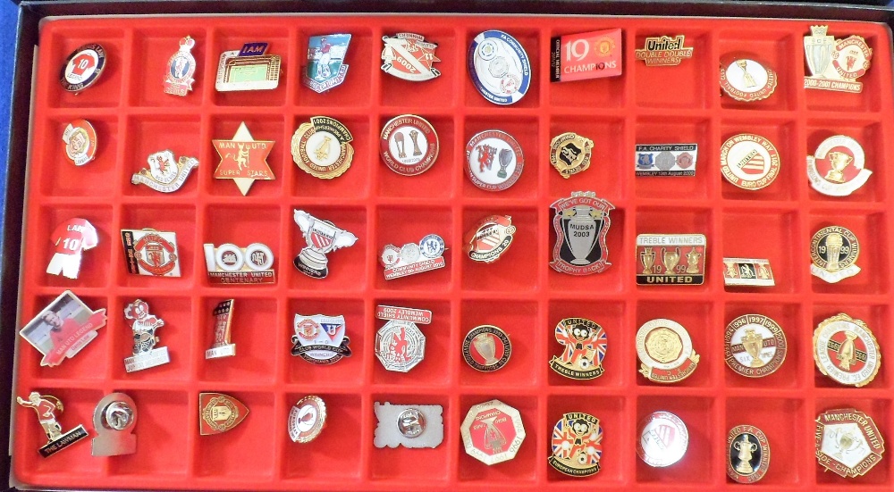 Football badges, Manchester Utd, a collection of 50, mostly enamel, badges 1970's onwards inc. 5 A-