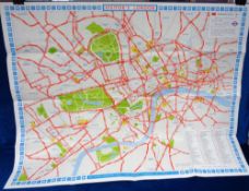 Transportation, London Transport Bus Maps/Posters, 2 large, late 1960s maps, one for the London area