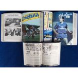 Football programmes, Chelsea FC, 3 bound volumes of home programmes for 1973/74, 1982/83 & 1987/