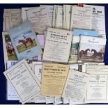 Horseracing, a collection of 100+ racecards 1940/70's wide range of tracks with good