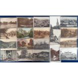 Postcards, Derbyshire, approx. 75 R.P.s, printed and artist drawn to include Haddon Hall,