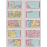 Cigarette cards, Ogden's, 2 sets, Sectional Cycling Map & By the Roadside (gd)