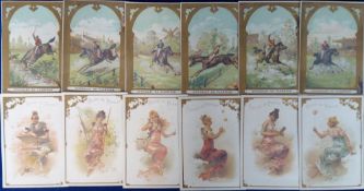 Trade cards, France, Chocolat Du Planteur, 21 'XL' size cards, 6 Steeplechase Scenes and 15 Art