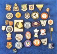 Football badges, a collection of 30+ English enamel badges, 1960's/70' wide range of Clubs inc.