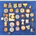 Football badges, a collection of 30+ English enamel badges, 1960's/70' wide range of Clubs inc.