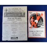 Football programme, FAC Final 1934 Manchester City v Portsmouth sold with song sheet (some rust