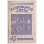 Speedway programme, Stamford Bridge v Harringay, 27 August 1930 (slight creasing & scores noted in