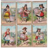 Trade cards, Liebig, Children in National Costume, ref S231, two different sets, German & Italian