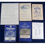 Football programmes, Millwall v Chelsea, London Challenge Cup, 6 programmes at Chelsea 13 October