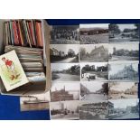 Postcards, a mixed UK topographical and subject mix of approx. 260 cards, with a few RPs, of Wave