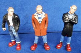 Football, Chelsea FC, 3, 1970's style, resin skin-head figures with Chelsea scarves & bovver