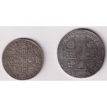 Coins, Queen Anne 1707 Crown together with a Queen Anne 1713 Half Crown with purchase documents from