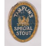 Beer label, Tamplin & Sons, Brighton, Special Stout, vertical oval, 85mm x 62mm, (poor) (1)