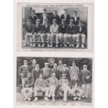 Cricket postcards, a collection of 5 postcards/advertising cards, Woodrows Hats Australian Cricket
