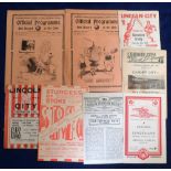 Football programmes, 8 programmes 1930/40's inc. Tottenham v Leicester 33/34, Tottenham v Birmingham