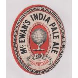 Beer label, McEwan's, Edinburgh, McEwan's India Pale Ale, vertical oval, 90mm x 70mmm (tear right