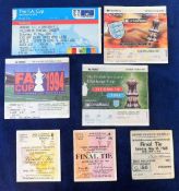 Football tickets, FA Cup Finals, 7 tickets, 1956, 1958, 1968 (creased), 1994, 1996, 1997 & 2002 (1