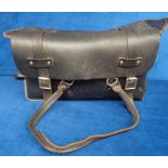 Signalmen's Leather Bag circa 1980s containing British Rail Signalman's training notes (gd)