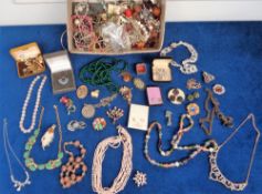 Costume Jewellery, a collection (approx. a shoe box full) of costume jewellery dating from the first