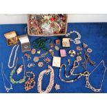 Costume Jewellery, a collection (approx. a shoe box full) of costume jewellery dating from the first