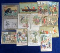 Trade cards, France, Au Bon Marche, a collection of 12 novelty and mechanical cards, from various