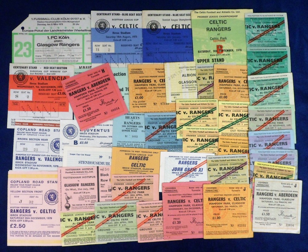 Football tickets, Glasgow Rangers, a collection of 40+ match tickets, all 1960's/70's inc. Tottenham