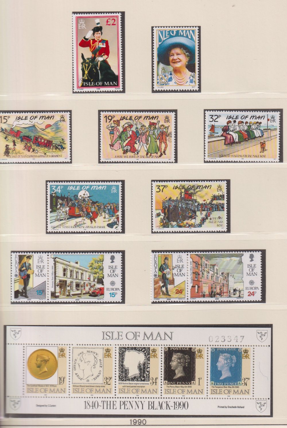 Stamps, Collection of Channel Islands and IOM mainly UM stamps housed in 5 hingeless Lindner