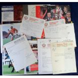 Football memorabilia, selection including Manchester United programmes v Bolton 24 Aug 1982 Jim